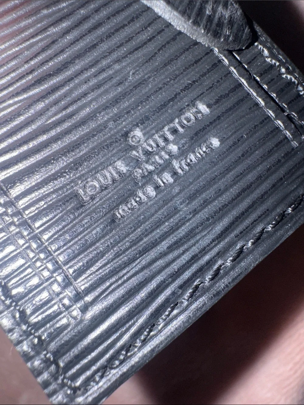 Louis Vuitton Black Epi Leather Luggage Tag pristine condition